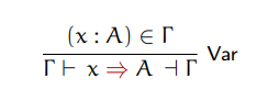 Typing rule for variables